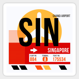 Singapore (SIN) Airport // Sunset Baggage Tag Magnet